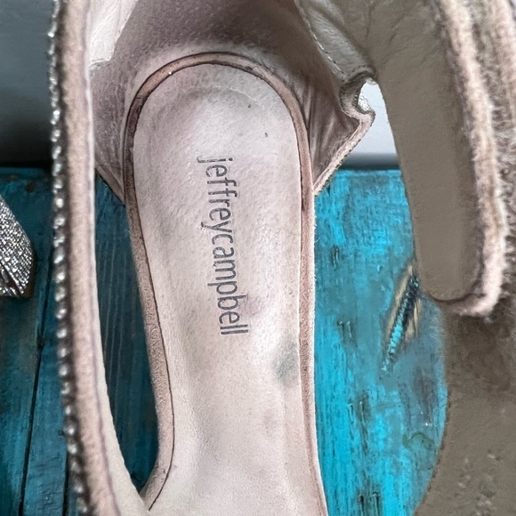 Jeffrey Campbell Lindsay Rhinestone Ankle Strap Sandals Size 8.5 Glam Feminine - Picture 4 of 16